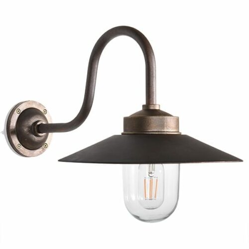 Stallleuchte Koster Schwanenhals antik Messing/Kupfer