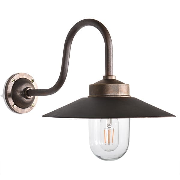 Stallleuchte Koster Schwanenhals antik Messing/Kupfer