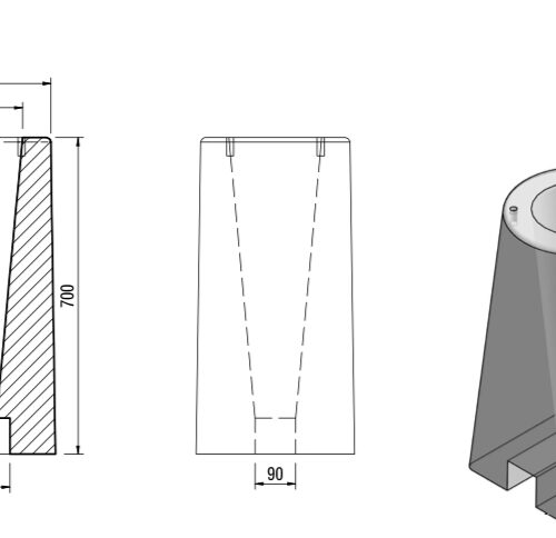 Betonfundament Groß für Mast